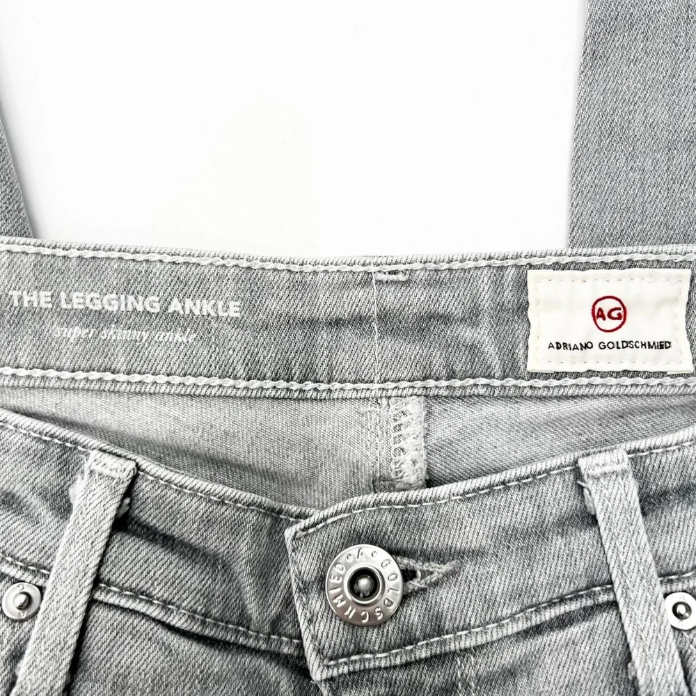 AG Adriano Goldschmied The Legging Ankle Grey Wash Super Skinny Jeans Women's 25